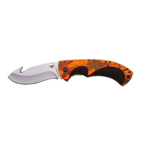 Hi-Visibility Camouflage Folding Gut Hook Knife, Model SK-909HV